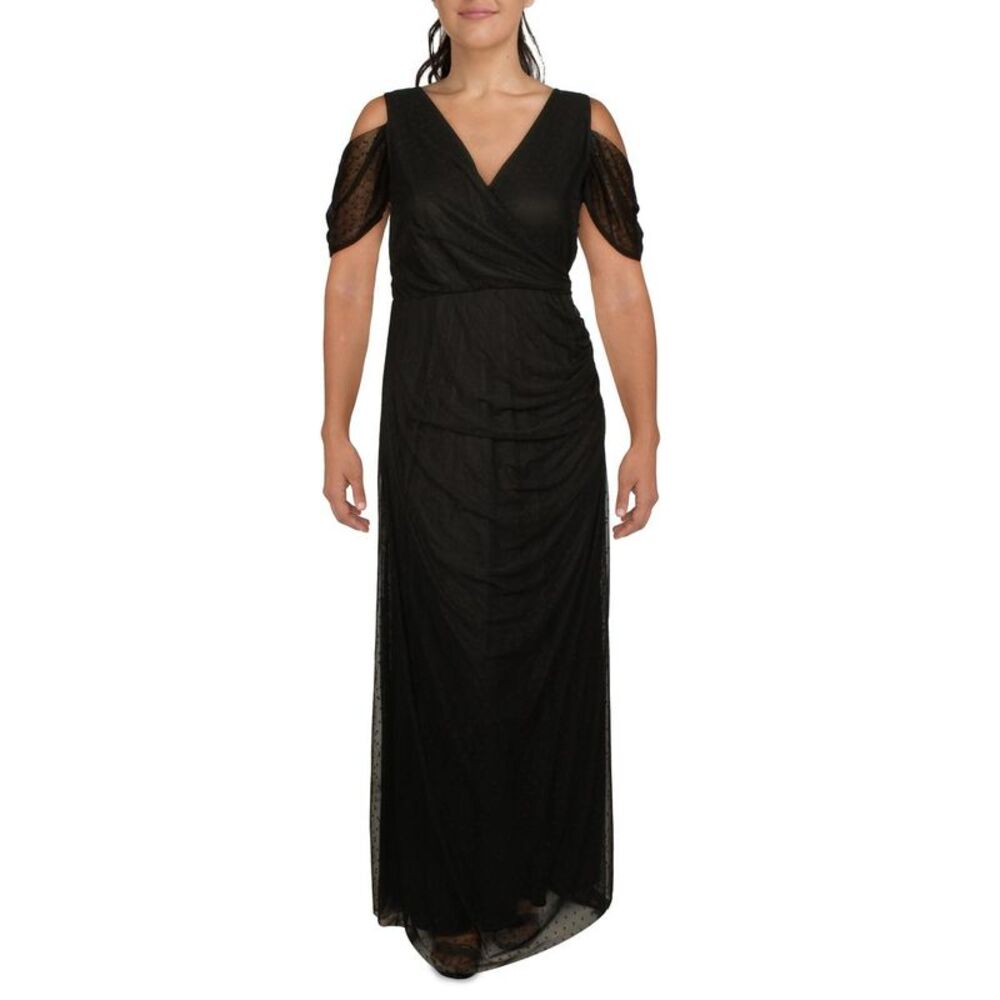 Kiyonna Womens Seraphina Black Formal Full-Length Evening Dress Gown Plus NWOT